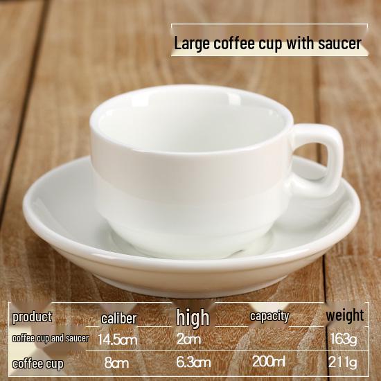 Elegant White Ceramic Coffee Cup & Saucer Set with Spoon – Ideal for Home or Hotel Use