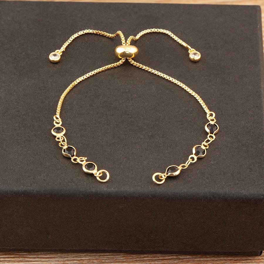 

Nidin High Quality 7 Colors Choice Shiny Crystal Zircon Round Adjustable Slider Bracelet 3 PCS/Lot For Women Jewelry Accessories