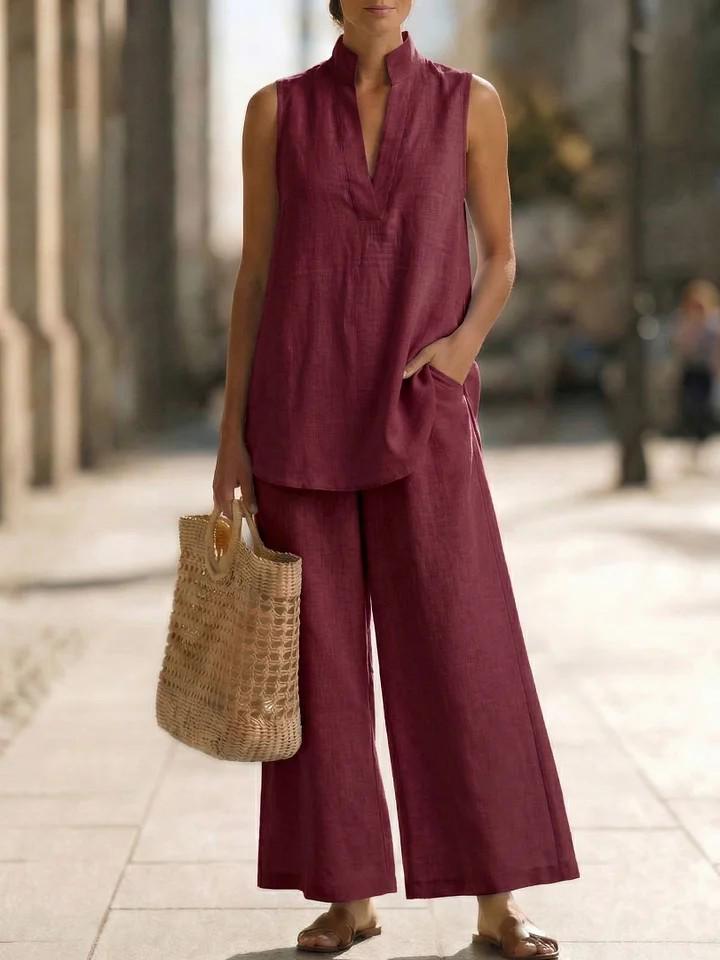2026 V-neck Sleeveless Casual Women s Clothing Set L