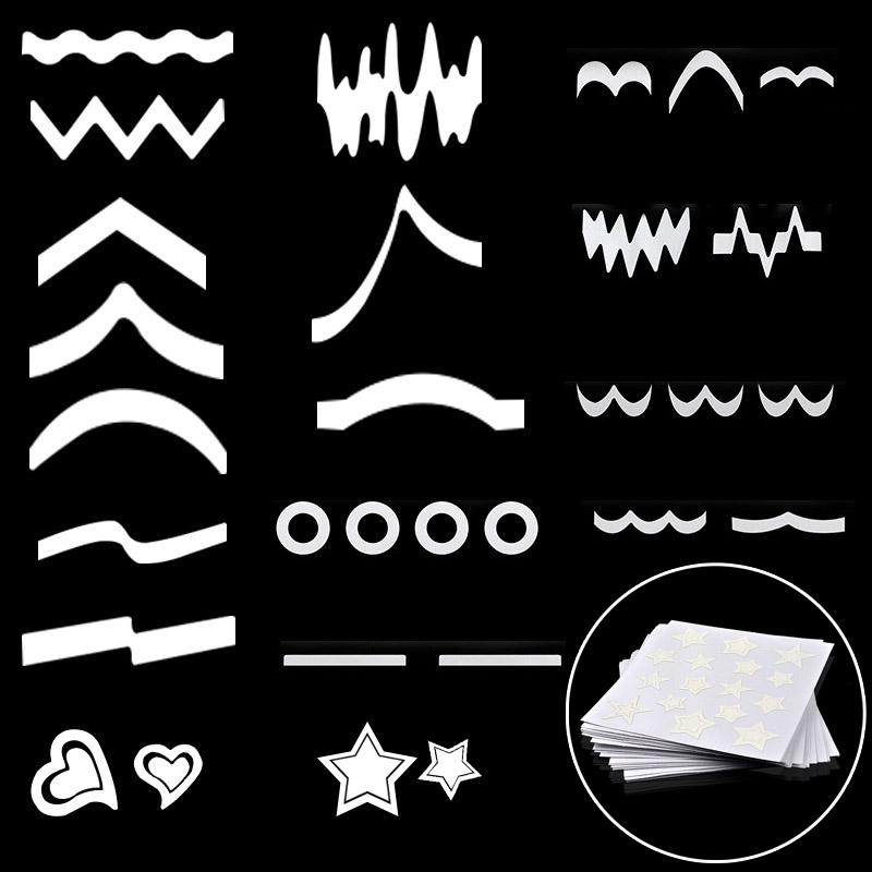 24pcs Miexed Designs Water Nail Stickers Decals Transfer Tip Watermark Star Line Heart Painting Slider Manicure Decoration