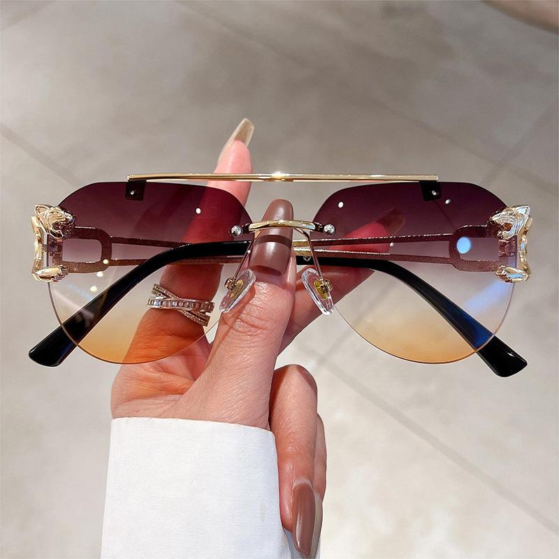 Vintage Rimless Sunglasses For Men Steampunk Sunglasses Retro Women Punk Fashion Glasses Retro Shades