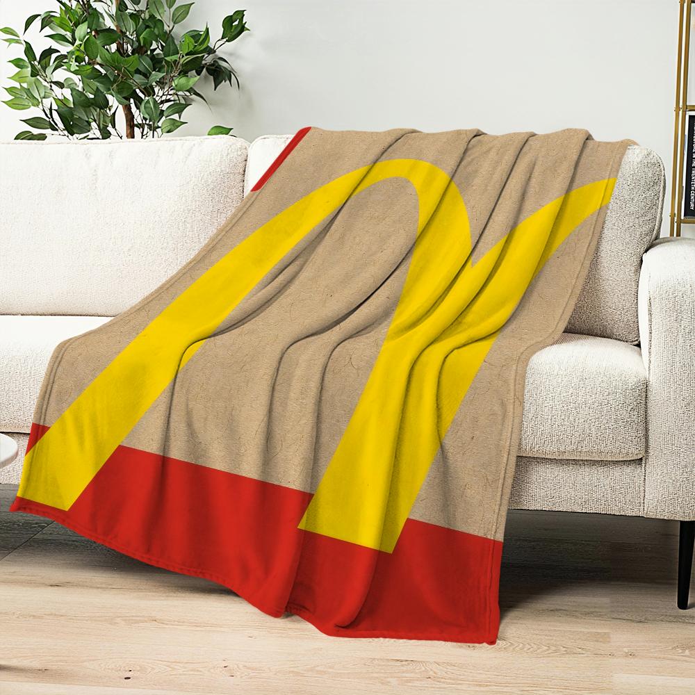 Mode Niedlich M-Mcdonalds Logo Lustige Decke Plüsch Nickerchen Sofa Teppich für Wohnzimmer Büro Schlafzimmer Geburtstag Zuhause Reise Kinder Geschenke