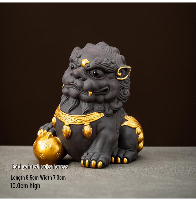 Purple Clay Pixiu Tea Pet for Kung Fu Tea Set, Desktop Decoration