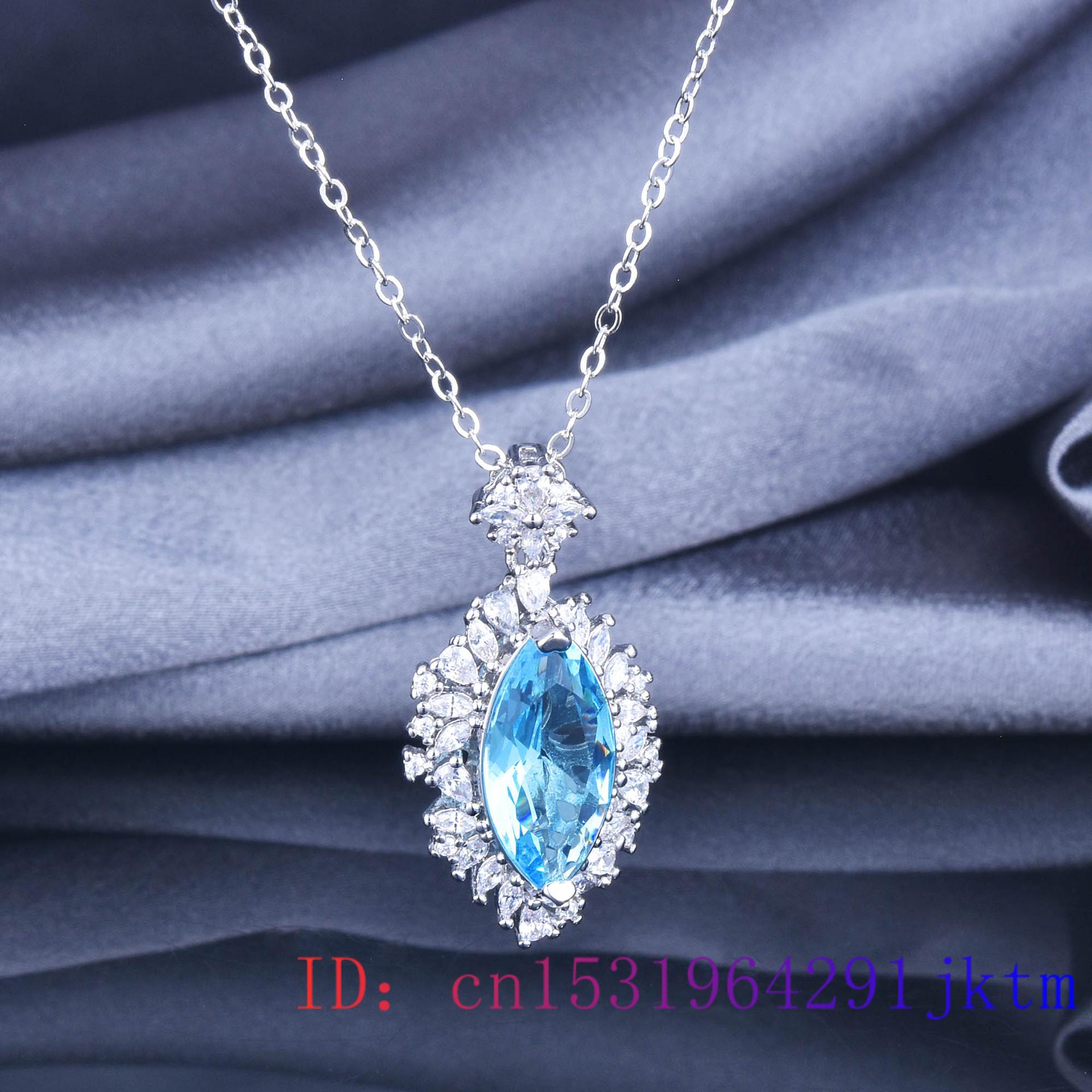 

Цирконий кулон ожерелье мужские амулеты подвески настоящие синие подвески винтажные ювелирные изделия кристалл 925 серебро подарок дизайнер роскошь 45cm