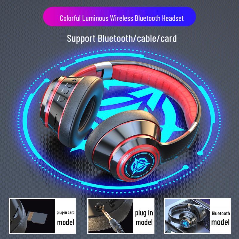 

Cross-Border Hot Selling Wireless Bluetooth Over-Ear Headphones: Sports & Gaming Model червоний