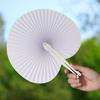 Ventaglio da Pittura Fai-da-Te Rotondo con Manico in Plastica Ventaglio Portatile Ventaglio Pieghevole Vuoto per Matrimoni Feste e Decorazione della Casa