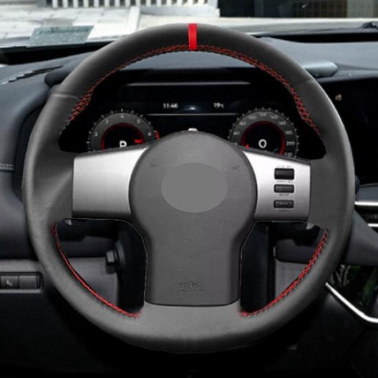 Red-Line Sewing Steering Wheel Leather Cover Trim For Nissan Frontier 2005-