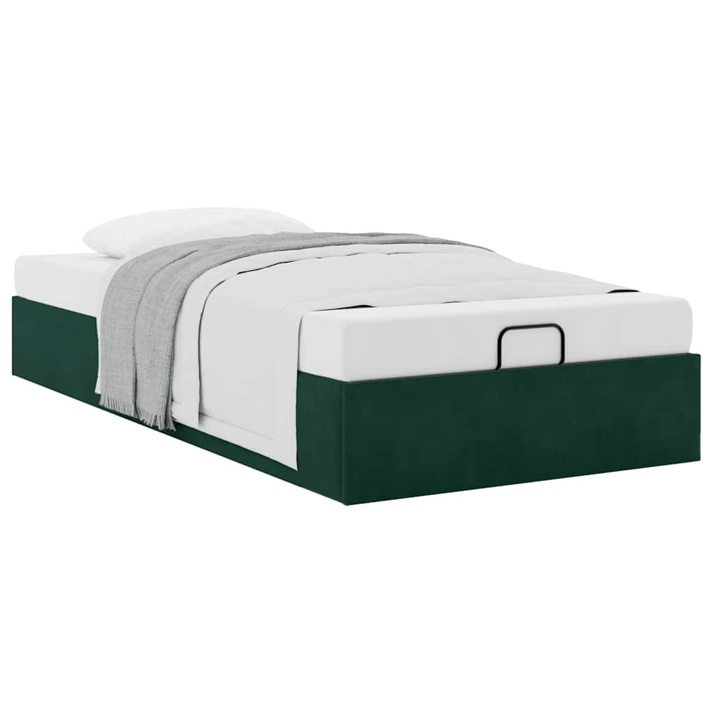 Ottoman Bed Without Mattress Dark Green 90 X 200 Cm Velvet