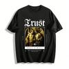 Vintage Angel Devil Print Casual Graphic Tee Top Pure Cotton T-shirt