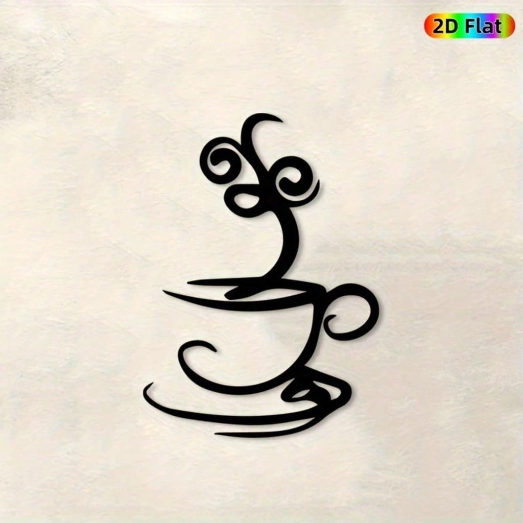 Vintage Coffee Cup Metal Wall Art Kitchen Cafe Wrought Iron Decor