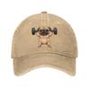 Pug Weightlifting Deadlift Fitness Gym Workout Baseball Caps Vintage Distressed Denim  Sun Cap Unisex Women Outdoor Golf Caps Hat