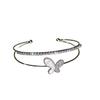 Zircon Double-Layer Flower Open Bangle - Exquisite, Light Luxury Bracelet for Versatile, Sophisticated Style.