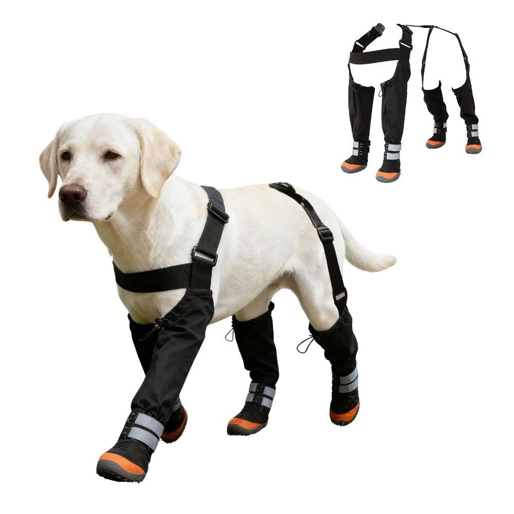 Wear-resistant Dog Suspender Boots Waterproof Dog Protective Footwear Pet Rain Shoes  Walk