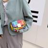 Women's Vintage Portable HandBag Versatile Single Shoulder Slant Across Bag Female Contrast Color Small Square Chain Bag