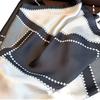 Women Silk Black White Simple Square Scarf Luxury  Female Beach Stoles Echarpe Satin Headband Shawl Wraps Decorat Bandana