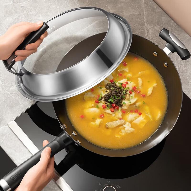 ASD Refined Iron Uncoated Flat-Bottom Wok