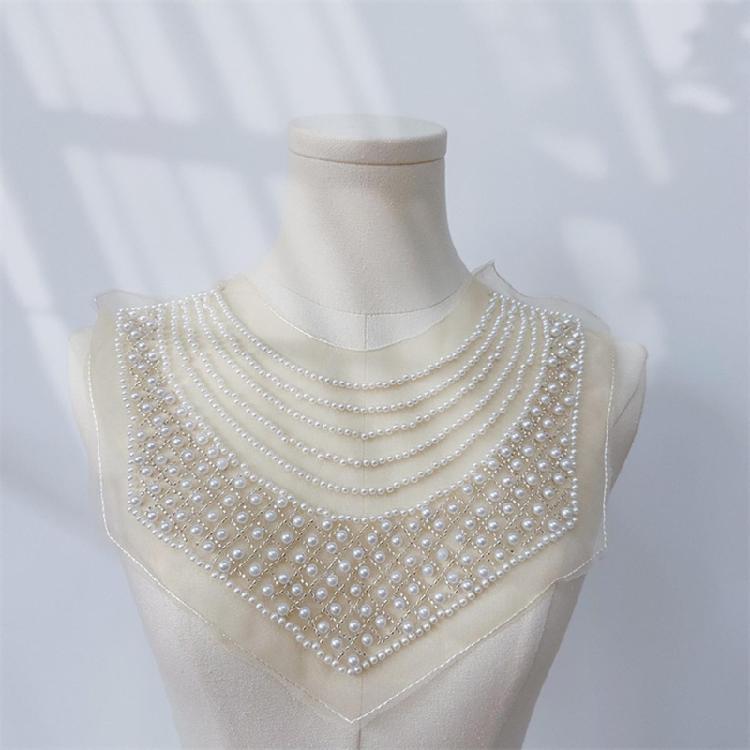 Embroidered Beadwork Collar Applique Mesh Collar Accessory For Elegances Social Gatherings Clothing Garment Decoration