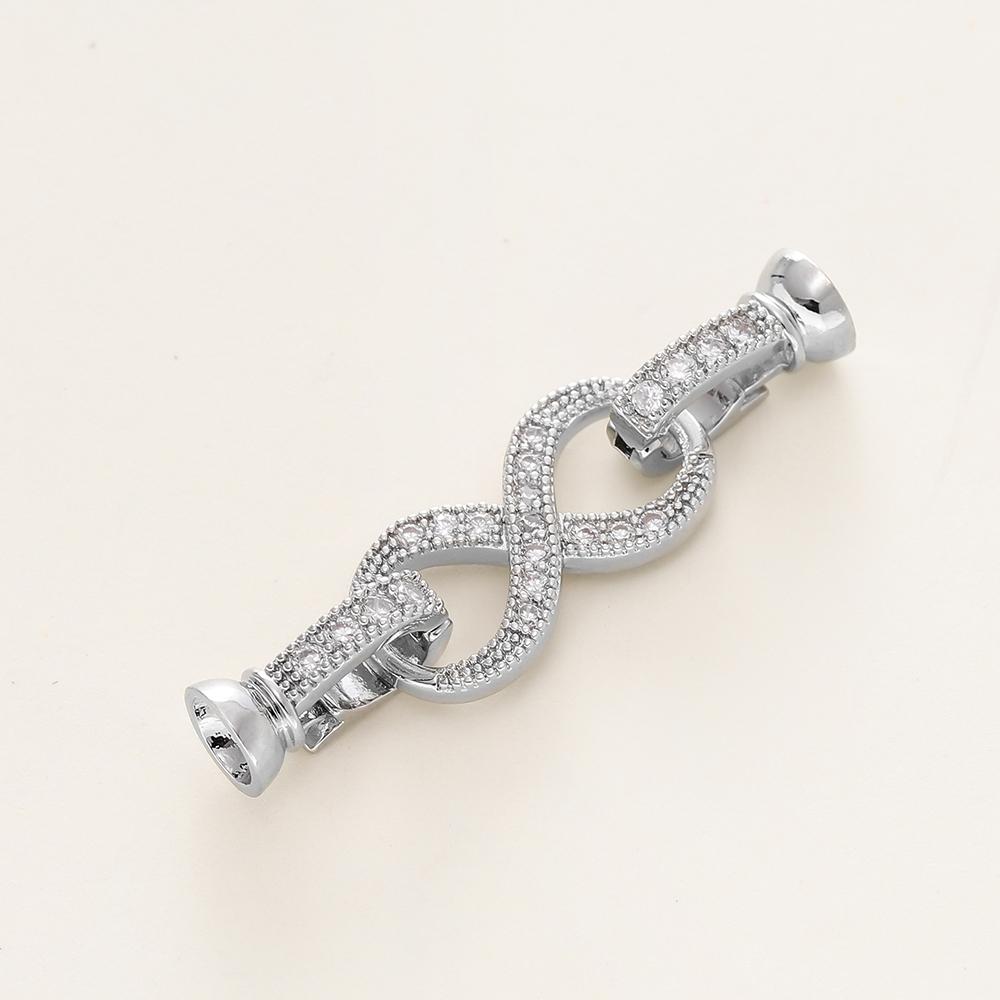1/2Pcs/Pack 14/18K Gold Plated Inlaid Zircon Connector End Caps Fastener Clasps for DIY Jewelry Bracelet Making Accessories