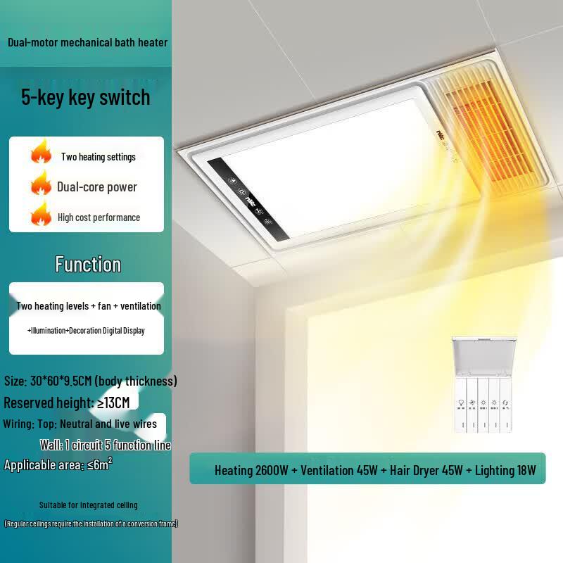 NVC Y431 5-in-1 Integrated Ceiling Bathroom Heater