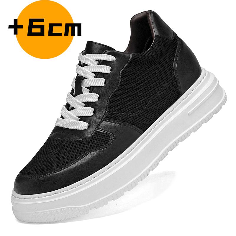 New Thick Bottom Men's Leather Casual Shoes Comfortable Sneakers Lightweight Male Skateboard Footwear Non Slip Tenis Masculino