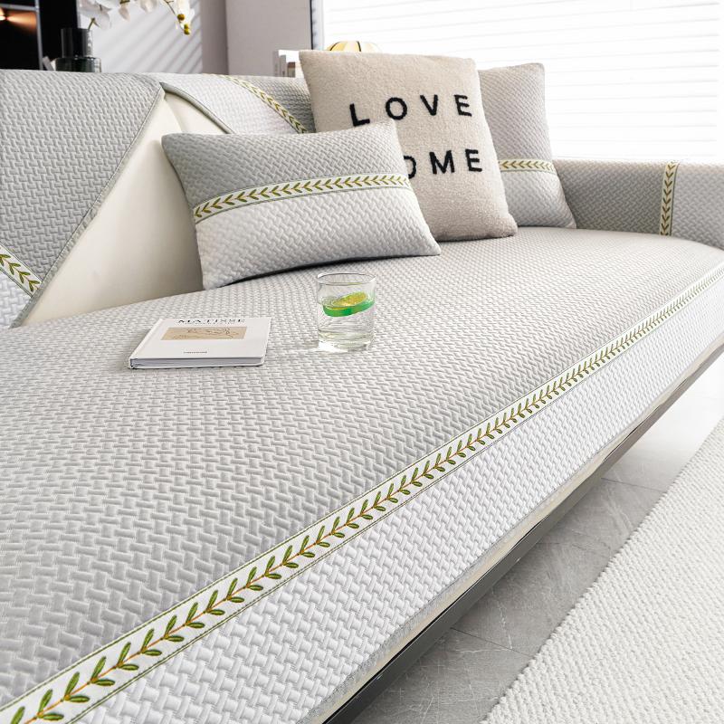 Cool Feeling Flower Slipcover Funda Non-slip Ice Silk Sofa Cushion Summer Home Couch Sofa Covers Mat