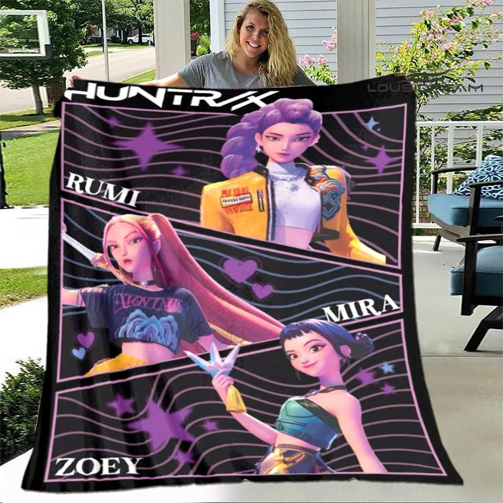 3D KPop Demon Hunters Cartoon blanket Warm blankets Soft and comfortable blanket Home Travel Blankets bed linings Birthday Gift