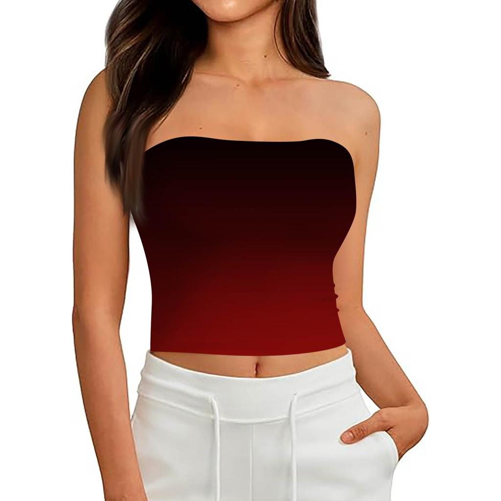 Crop topy pro ženy Sexy Cami tílko Letní trubkové Bez rukávů s potiskem Kamizolové tričko Vesta