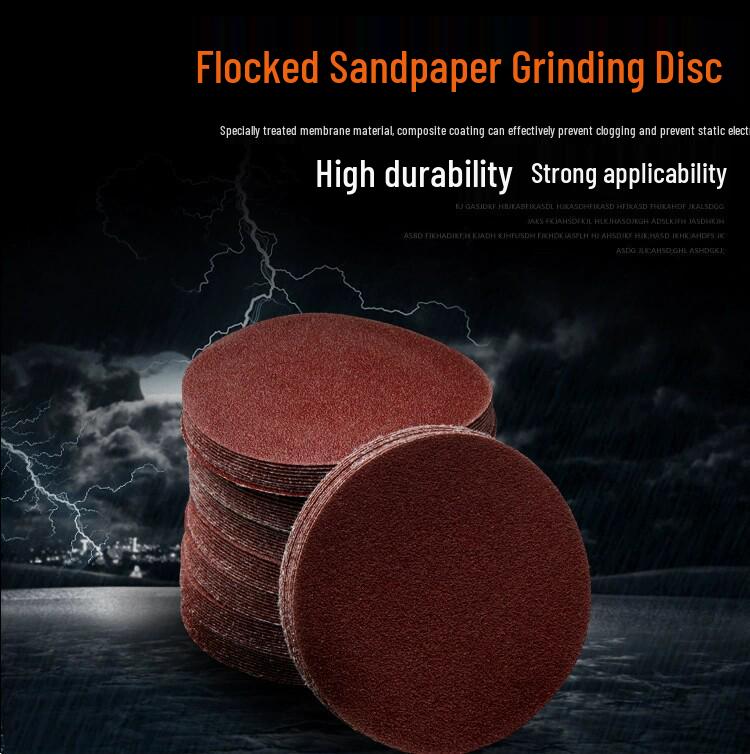 4-inch Flocked Sanding Discs, 100mm Diameter, Woodworking Sandpaper, 100 Pack