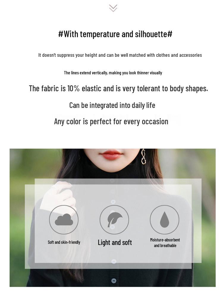Women's Thick Knit High Collar Cardigan Sweater - Autumn/Winter Loose Long Sleeve Buttoned Jacket
