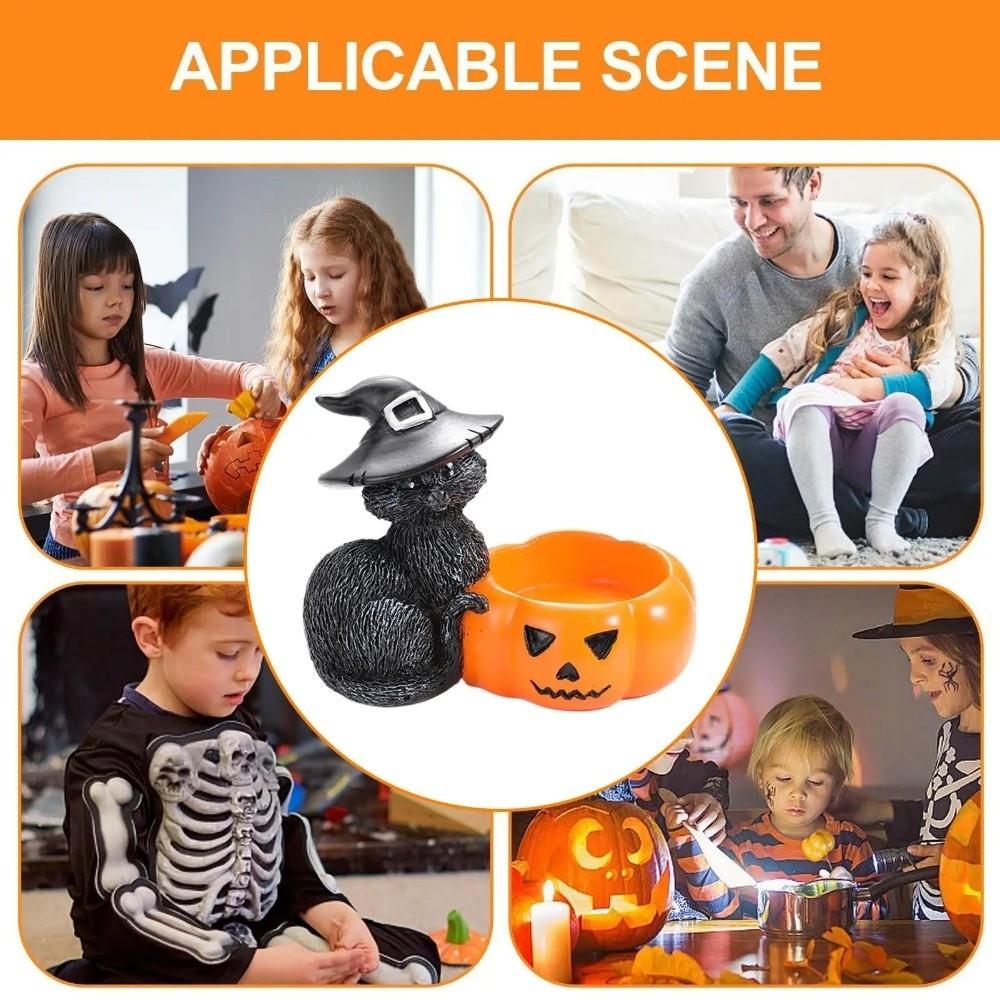 Vintage Pumpkin Candelabra Cartoon Ghost Candlestick Halloween Candle Holder  Table Centerpiece