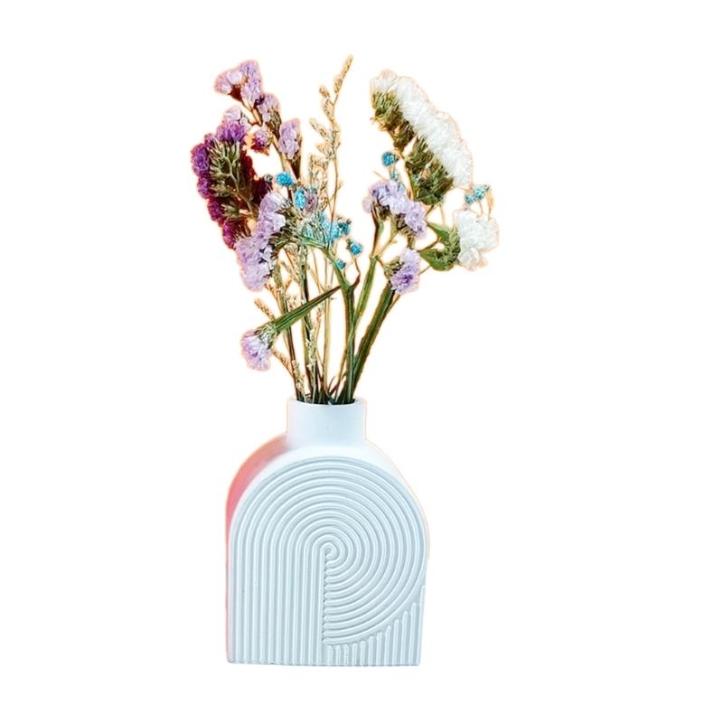 Betonform Handgefertigte Blumentopf-Form Gestreifte Vasenförmige Handgefertigte Silikonformen Silikonmaterial für DIY-Vase
