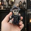 Gothic Skeleton Figurine, Small Resin Skull Statue, Day of The Dead Halloween Decoration for Shelf, Desktop, Office Home Decor