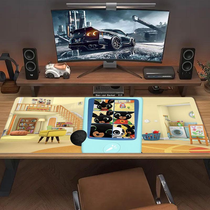 Bing Large Size Mouse Pad Large Gaming Table Cushion Non-slip Laptop Tablet Big Mousepad XXL Mat Mini PC Playmat With Lock edge