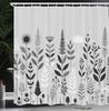 black and white shower curtain misty tall trees woodland natural landscape fabric bathroom decoration shower curtain with hook