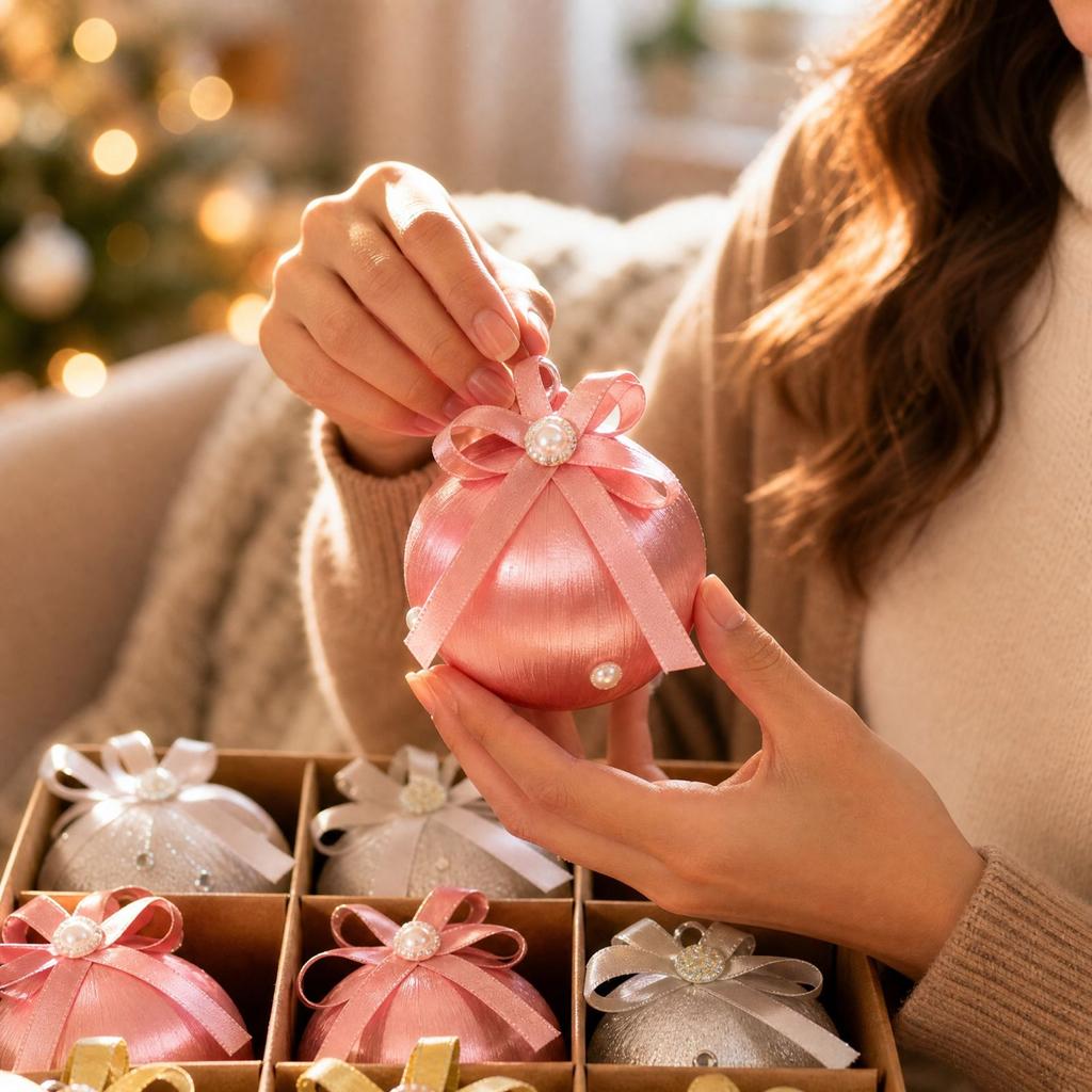 Christmas Tree Ornaments Decorative Hanging Balls for Holiday Party Decor