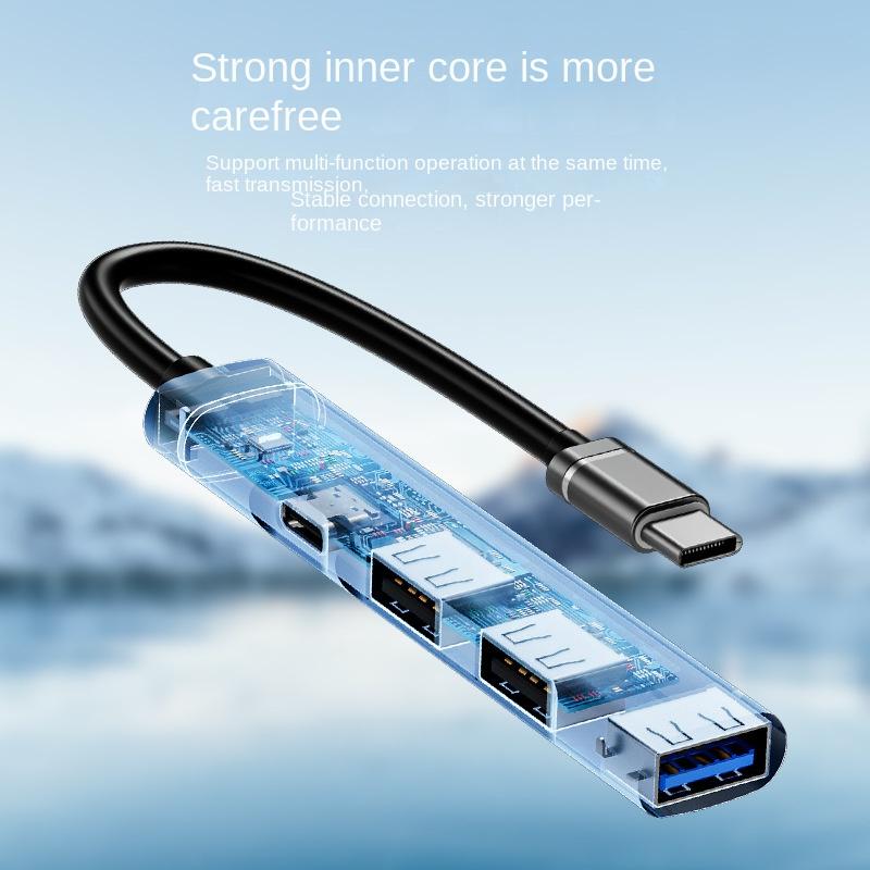 4 In 1 USB C Hub Type C Splitter USB C to USB2.0/USB3.0/PD Multiport Adapter for Laptop Cellphone Tablet Accessories