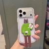 Contrasting color 2-in-1 silicone doll bracket for iphone17promax mobile phone case Apple 16 personality cartoon