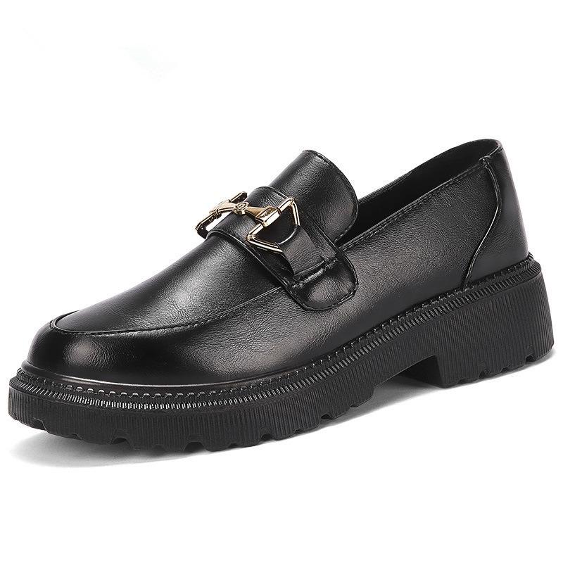 Women's summer new casual versatile black uniform shoes, student one-pedal single shoes