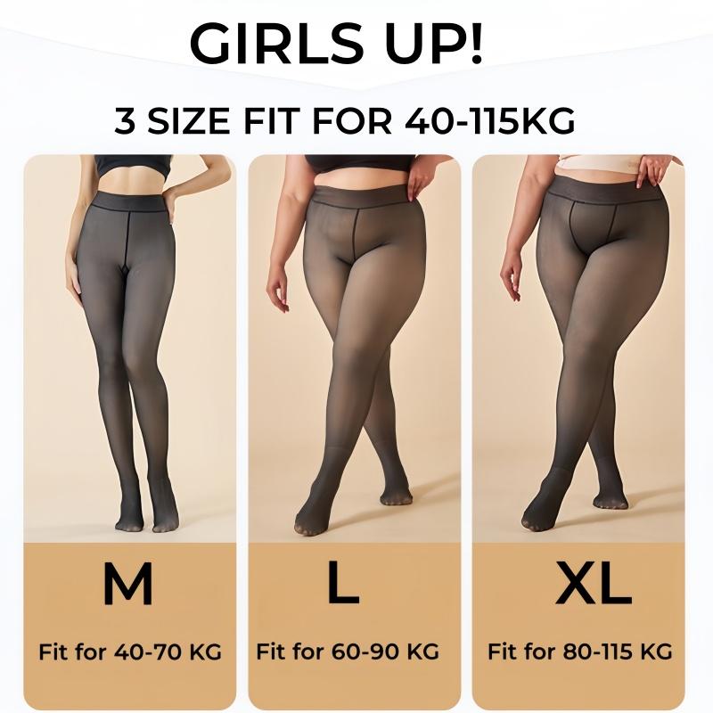 Plus Size 115Kg Thermal Stockings Woman Warm Insulated Tights Sexy Women Pantyhose Fake Stockings Skin Effect Translucent Tights