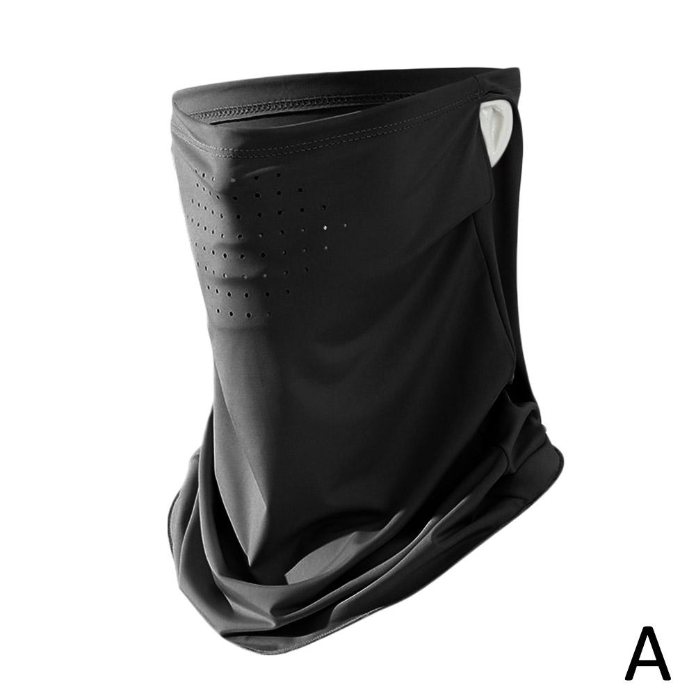 Unisex Summer Ice Silk Sunscreen Mask Outdoor Cycling Face Cover Solid Color Neck Wrap UV Protection Ear Bandana Scarf For Golf