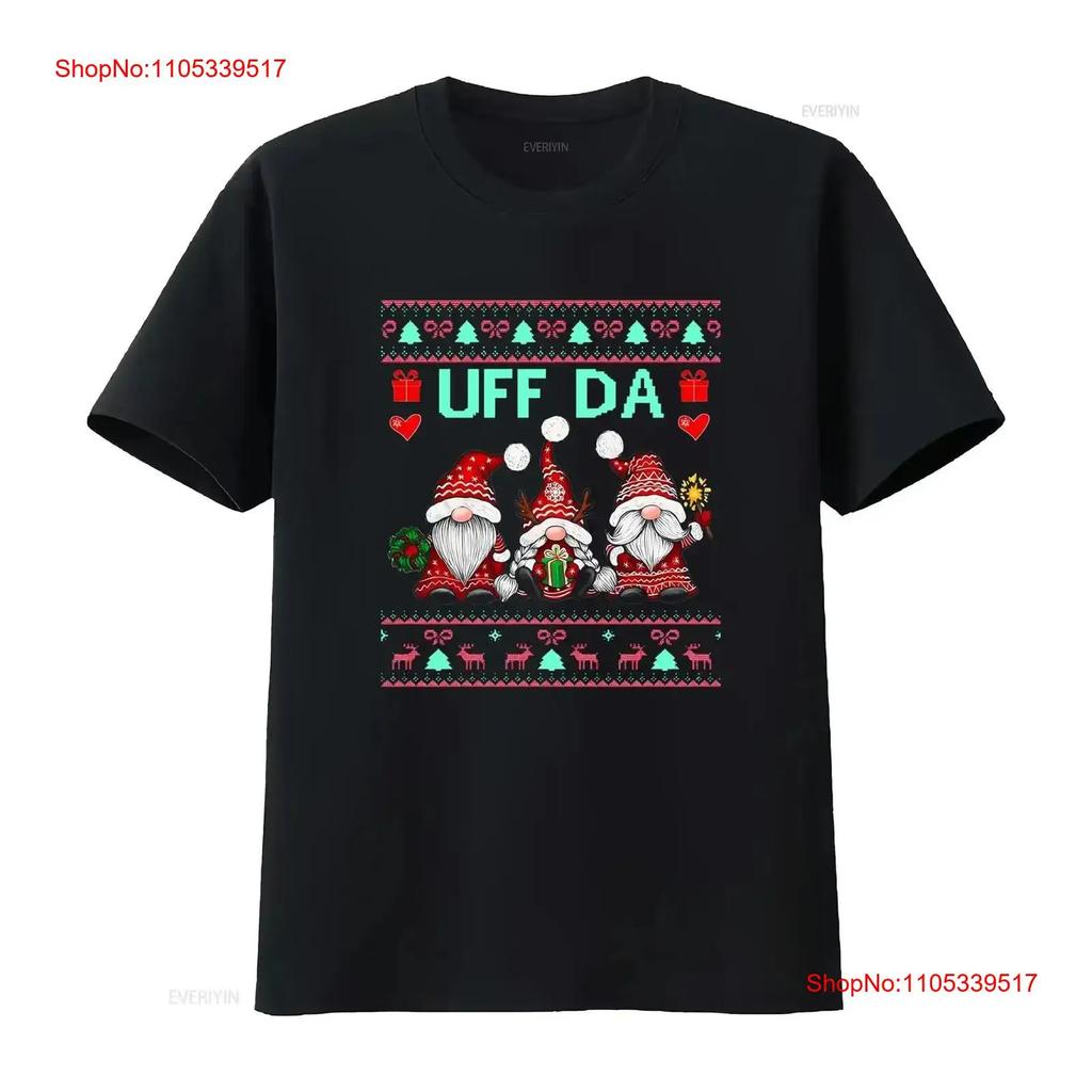 Norwegian Uff Da Christmas T Shirt Vintage Washed Graphic For Everyday Wear Homme Slightly Casu