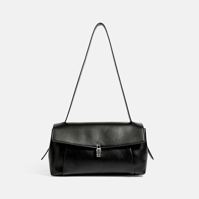 Small-scale Design Flip-top Tote Bag with Large Capacity for Commuting, High-end and Stylish Cross-body Bag чёрный