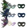 Gradient Color Feathered Couple Masks Lace Masquerade Mask  Cosplay Festival Party