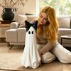 Cute Halloween Table Decor Ghost Resin Ornament, Matte Finish Desktop Figurine, Decorative Spooky Decorations Statue for Home Living Room Entrance