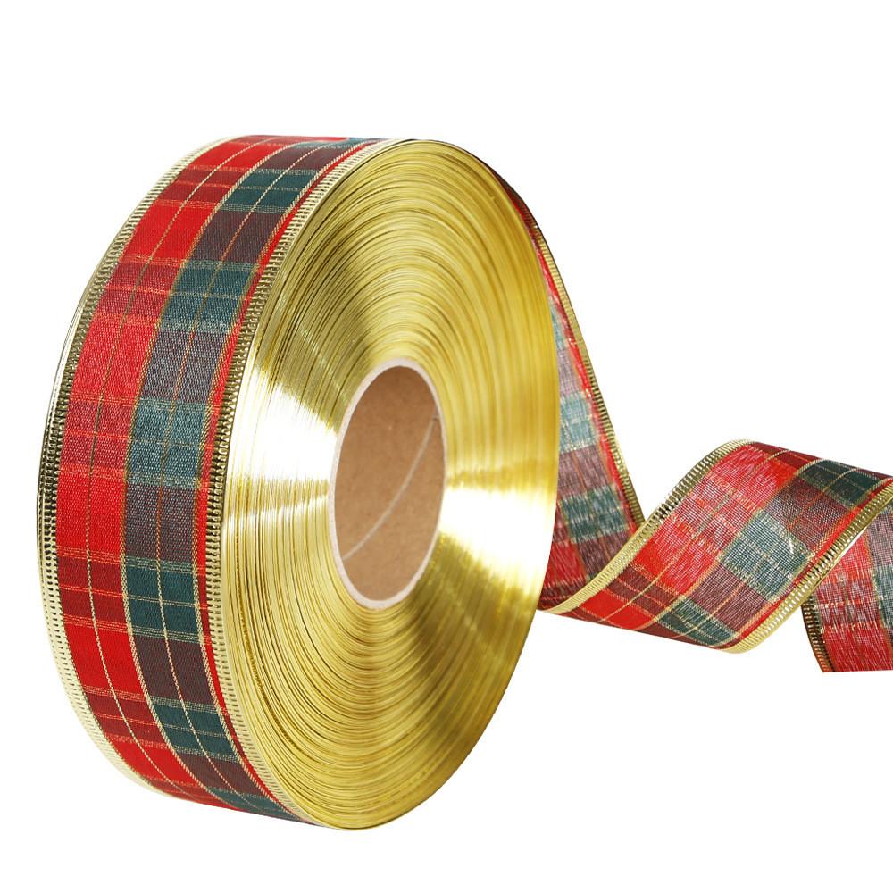Pvc Christmas Premium Decorations Scottish Plaid Ribbon For Festive Tree Decor