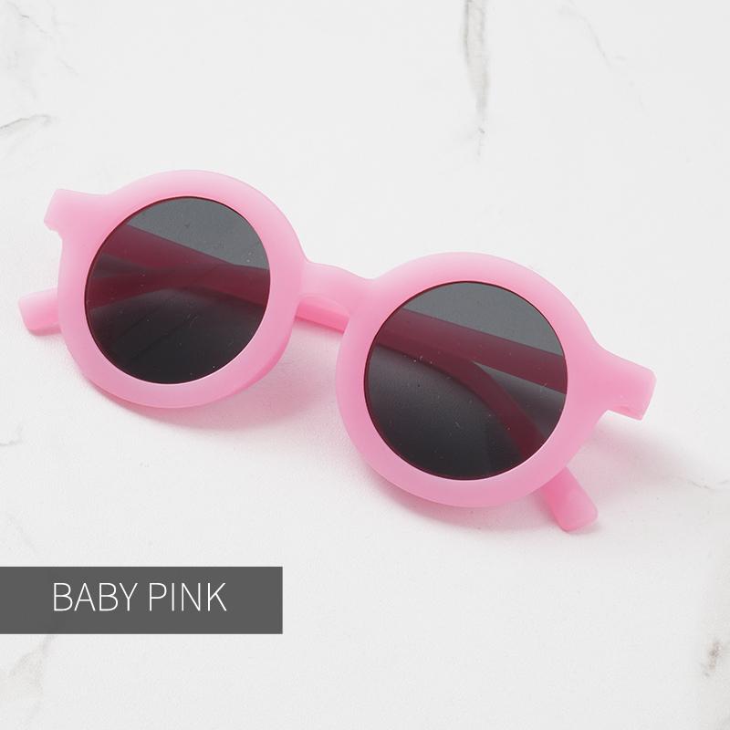 Baby Sunglasses Matte Children's Sunglasses Trendy Round Frame Retro Mocha Colored Glasses  Anti Purple Line