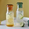 Glass Pitcher Juice Container, Clear Lemonade Kettle with Cup, Fridge Water Jug for Iced Tea