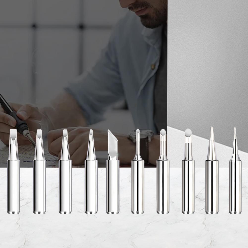11 Pcs Soldering Iron Tips with Welding Sleeve 900M Lead-Free Replaceable Soldering Tip Welding Tips Head Welding Station Tools