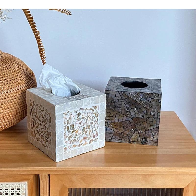 Light Luxury Tissue Box Household Extractable Napkin Paper Living Room Table Decorative Ornaments