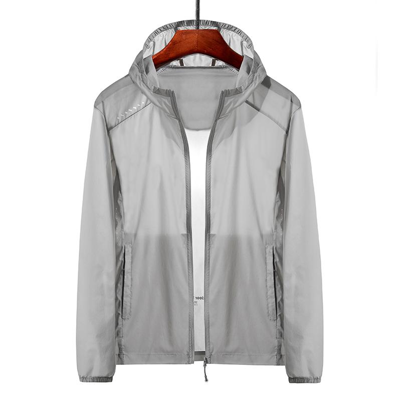 Plus Size 8xl Summer Zip Pockets Uv Sun Protection Skin Coats Men Breathable Ultra-light Windbreaker Hooded Casual Jackets